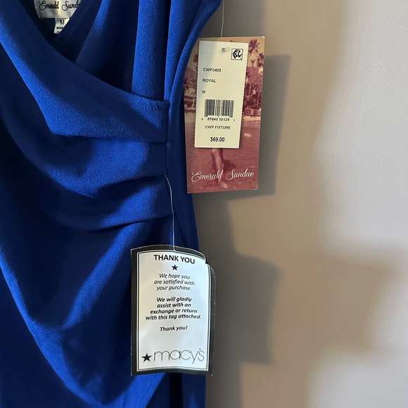 Emerald Sundae Women’s Royal Blue Asymmetrical Maxi Dress Size M NWT - Picture 4 of 8